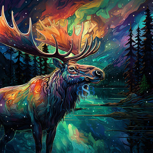 "Moose Lake Aurora" - THE ALASKAN ANIMALS